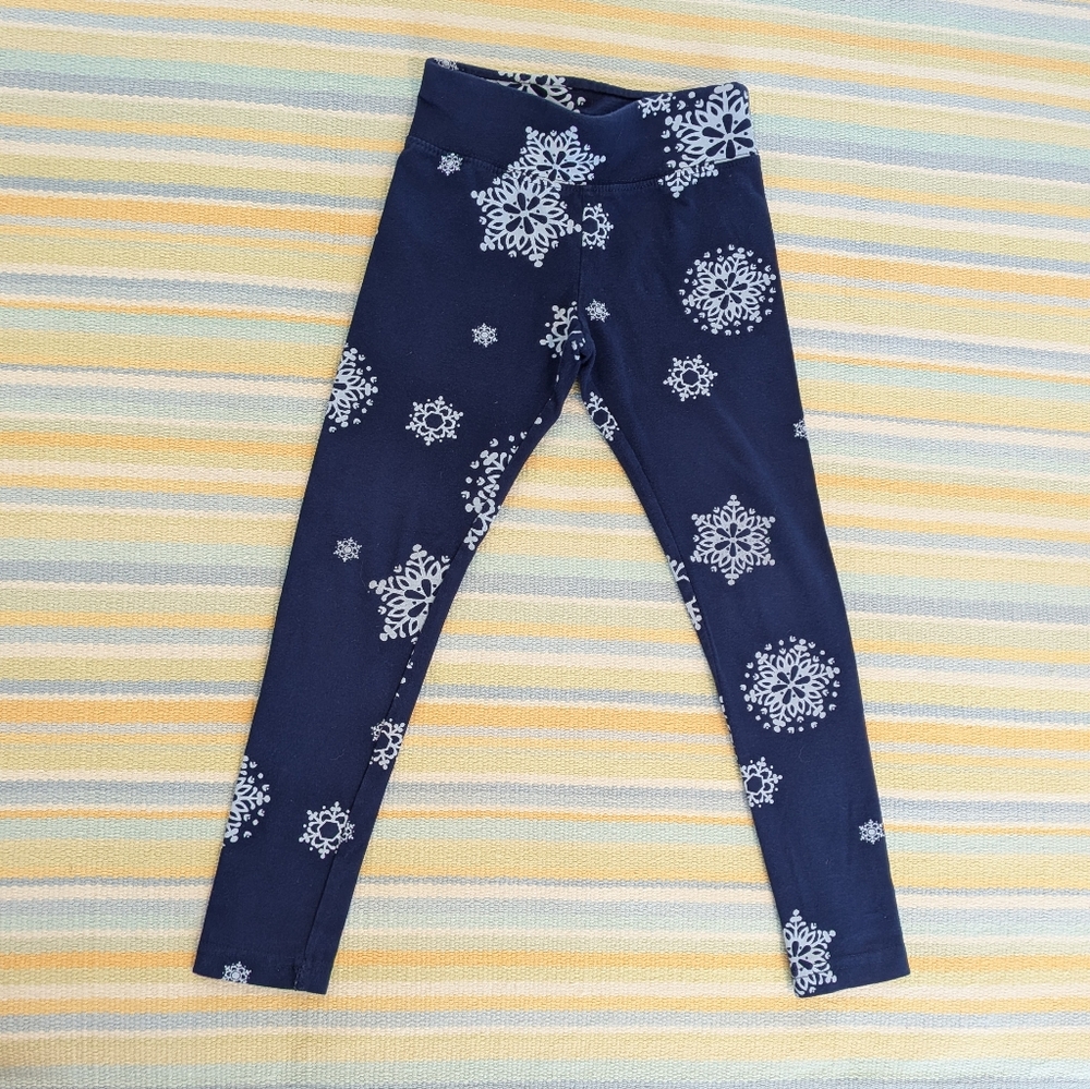 Justice Snowflake Print Leggings Size 7